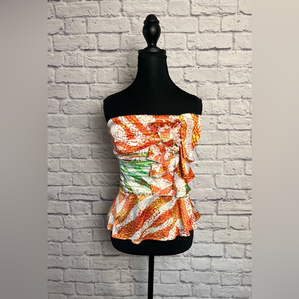 XOXO Bustier with Elastic Back and Ruffle Details size M